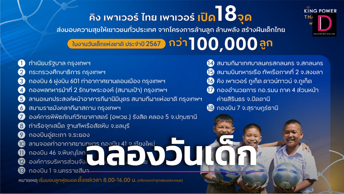 King Power Thai Power Celebrates National Children's Day 2024 with