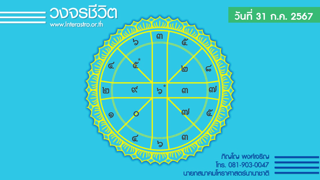 เช็กดวงประจำวันที่ 31 ก.ค. 67 ราศีที่ดาวศรีสถิต "มีน" ราศีที่ดาวกาลีสถิต "พฤษภ" | เดลินิวส์