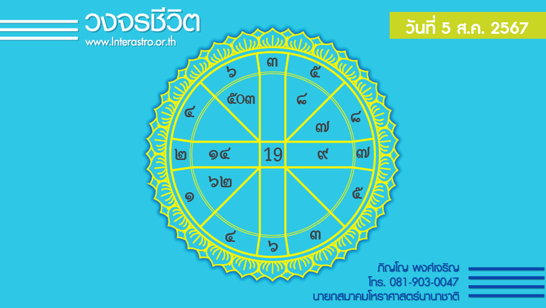 เช็กดวงประจำวันที่ 5 ส.ค. 67 ราศีที่ดาวศรีสถิต “กุมภ์” ราศีที่ดาวกาลีสถิต “กรกฎ” | เดลินิวส์